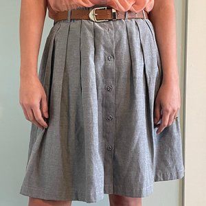 Pleated Grey Skirt with belt